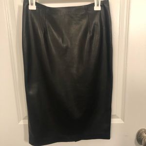 Forever 21 Black Leather Pencil Skirt